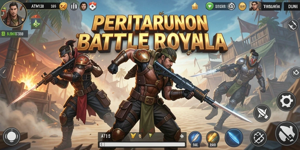 Tangkapan layar utama dari gameplay Battle Royale yang mendebarkan.