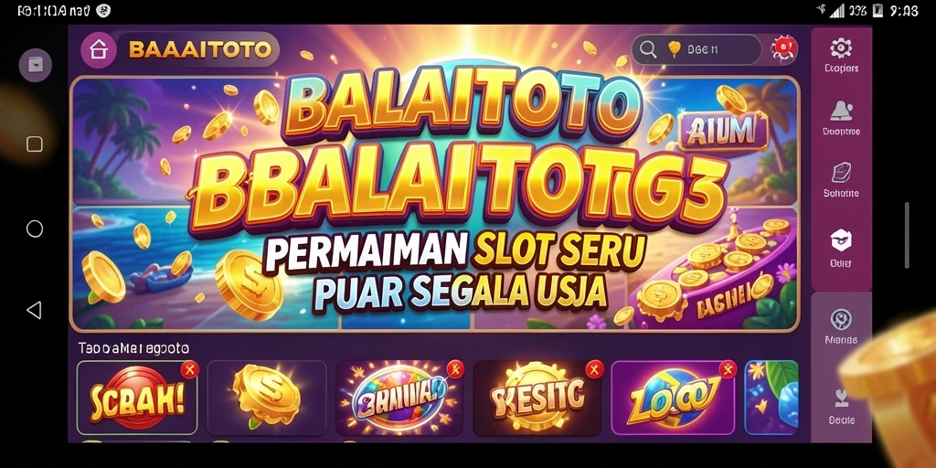 Tampilan utama gameplay Slot BALAITOTO yang menarik dan penuh warna.