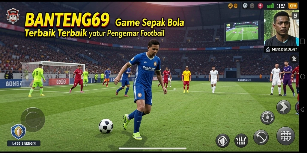 Screenshot gameplay BANTENG69 menampilkan aksi seru di lapangan sepak bola.
