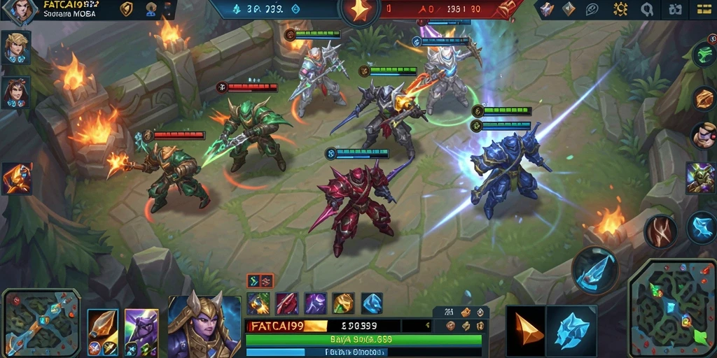 Gameplay seru dan strategis dalam FATCAI99 MOBA.