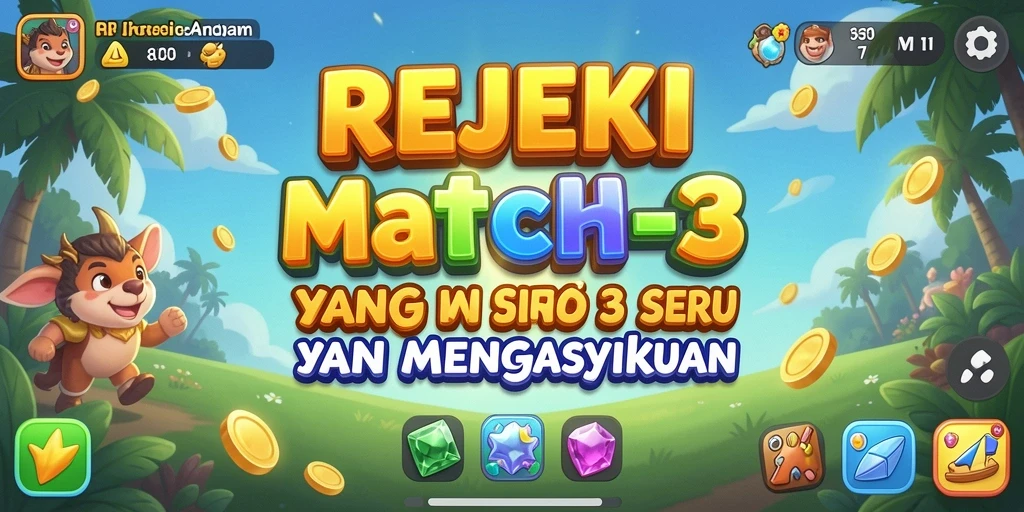 Tampilan gameplay seru dari permainan Match-3 REJEKI.