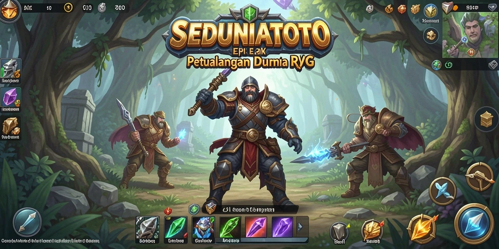 Tangkapan layar gameplay SEDUNIATOTO menampilkan pertarungan seru di dunia RPG.