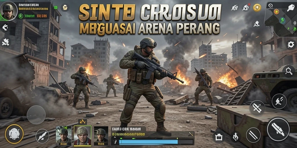 Tampilan gameplay SINTE4D menampilkan pertempuran strategis yang mendalam.